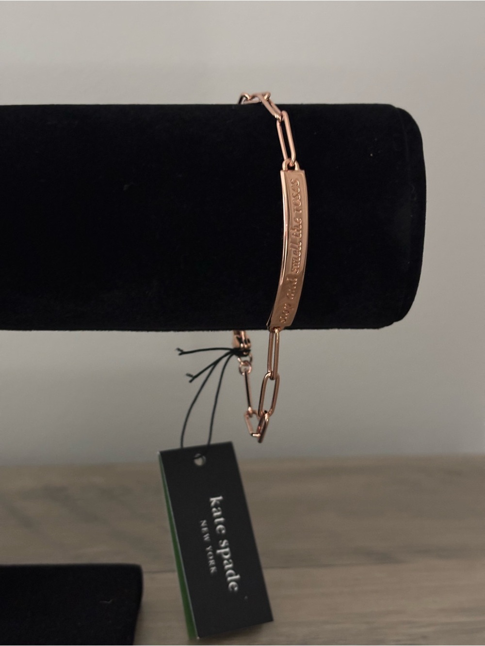Kate Spade-Stop And Smell Roses ID Bracelet in Rose Gold Tone